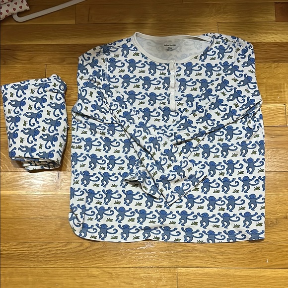 Blue monkey roller rabbit pj set
